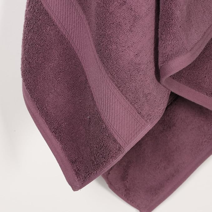 SUPERIOR Egyptian Cotton Plush & Absorbent, Bath Towel Set of 2, Plum | Quick - Image 6