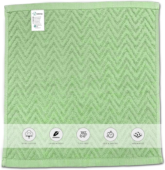 ZUPERIA Zigzag Multicolor Wash Cloths -8 Pack -12" x 12"- Highly Absorbent Soft - Image 3