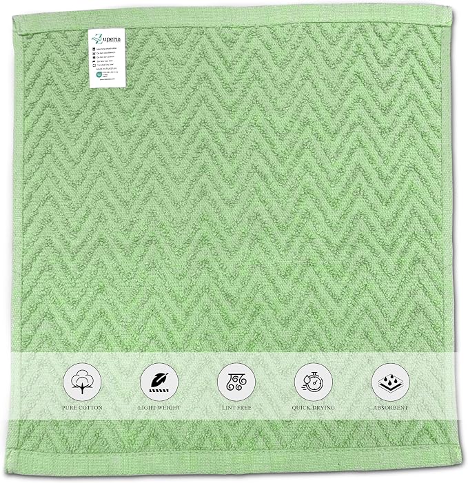 ZUPERIA Zigzag Multicolor Wash Cloths -16 Pack -12" x 12"- Highly Absorbent - Image 3