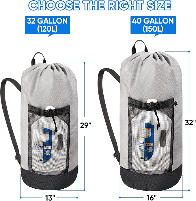 BALEINE 120L Laundry Bag Backpack, 900D Oxford Fabric Large Travel Laundry Bags - Image 2