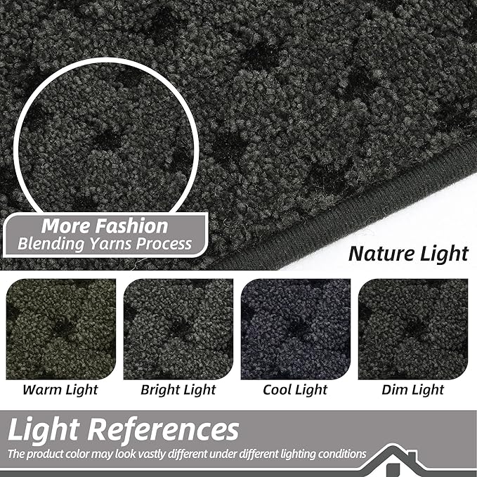 BEQHAUSE Dirt Trapper Door Mat Non-Slip Entryway Rugs Stain Resistant Absorbent Dog Doormats Woven-Look Washable Welcome Floor Doormat For Front Back Door, Muddy Wet Shoes & Paws, 20" x 32", Dark Grey