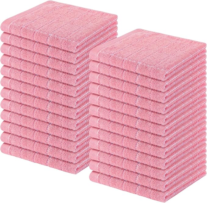 Homaxy 100% Cotton Terry Kitchen Dish Cloths, 24 Pack by Homaxy