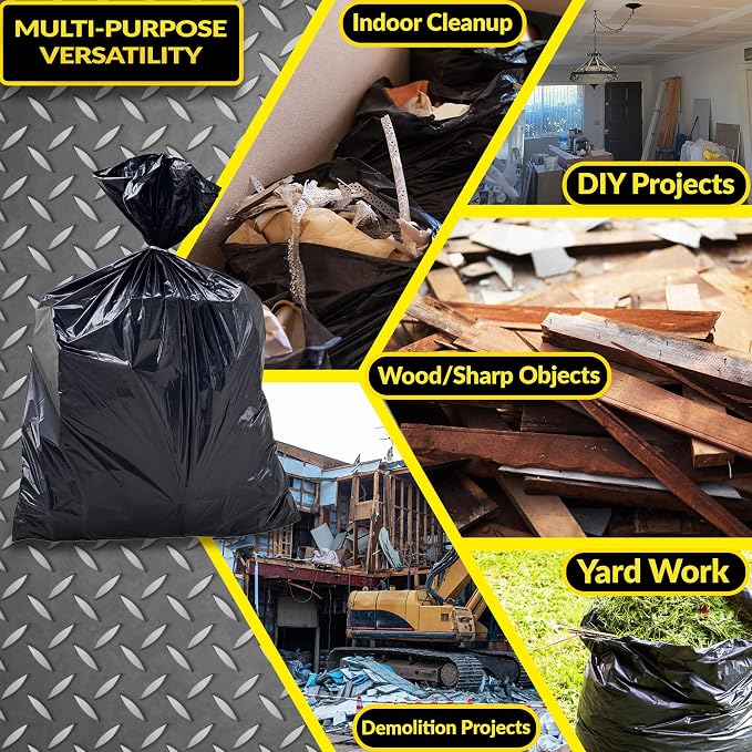 Reli. Contractor Garbage Bags 55 Gallon | Heavy Duty | 40 Trash Bags, Twist Ties - Image 6