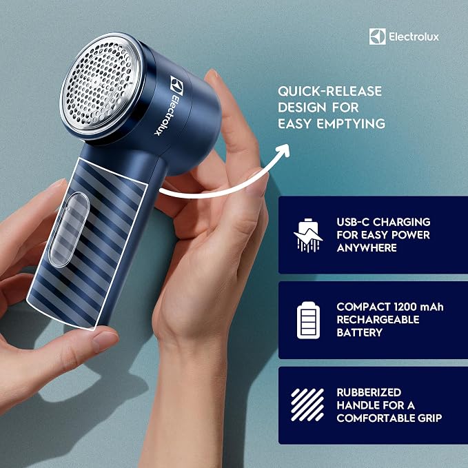 Electrolux Rechargeable Fabric Shaver | Compact Travel Lint Remover - Image 7