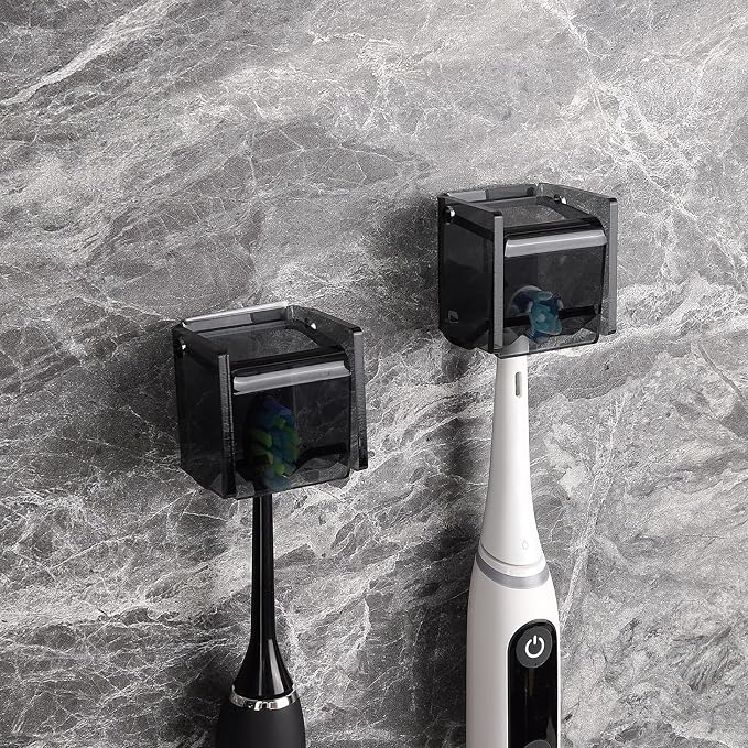 2 PCS Toothbrush Holder Wall Mounted by LUEXBOX