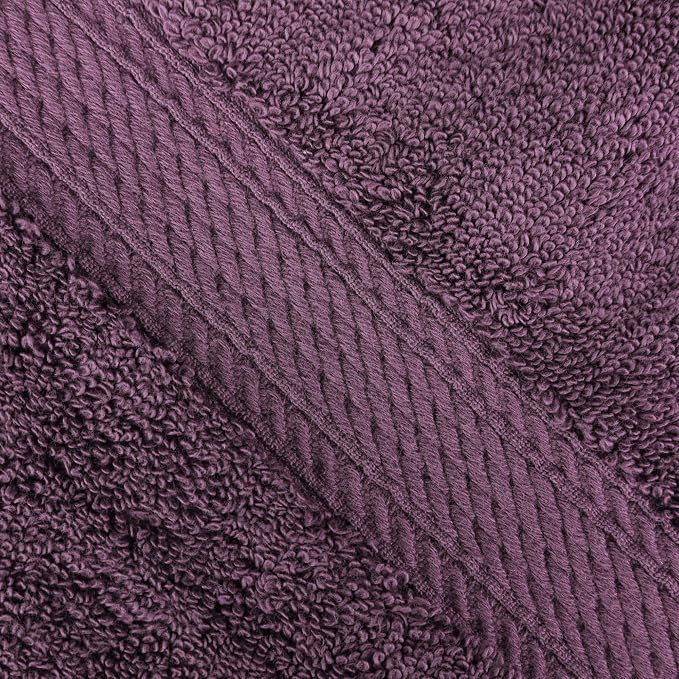 SUPERIOR Egyptian Cotton Ultra Plush & Absorbent, 3 Piece Set, Plum | Quick Dry - Image 3