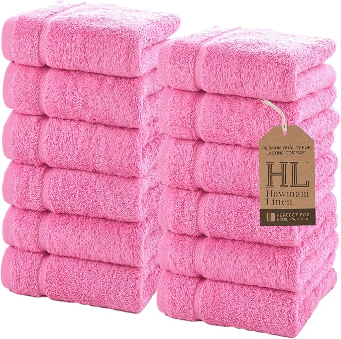 Hawmam Linen Luxury Cotton Washcloths 13x13 Inch by HawmamLinen