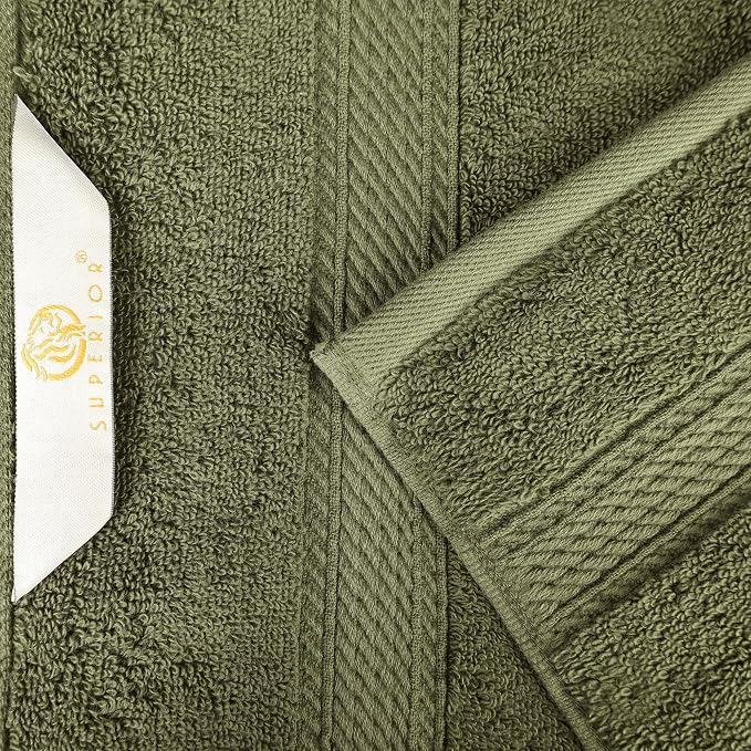 Superior Egyptian Cotton Ultra Plush & Absorbent, 8 Piece Set, Forest Green | - Image 9