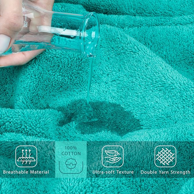 Cotton Paradise 100% Cotton Turkish Towel, Soft Absorbent Quick Dry, 40x80 - Image 4