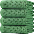 Homaxy 100% Cotton Oversized Waffle Weave Kitchen Towels 4-Pack | Grass Green by Homaxy
