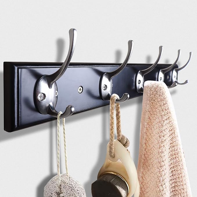IBosins 12 Pack Silvery Double Coat Hooks Wall Mounted - Image 4