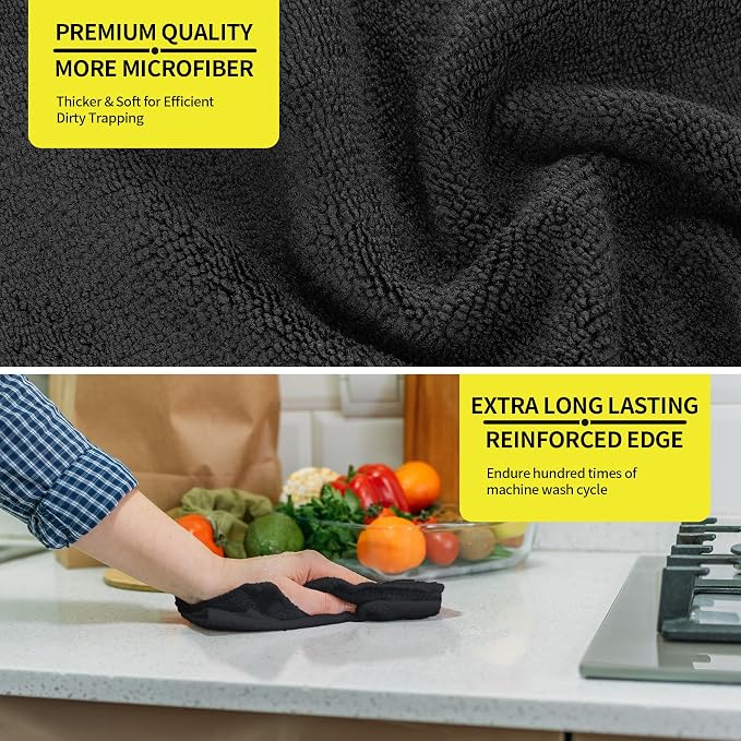 Microfiber Cleaning Cloth, Premium 8 Pack Cleaning Towels, Lint-Free & - Image 6