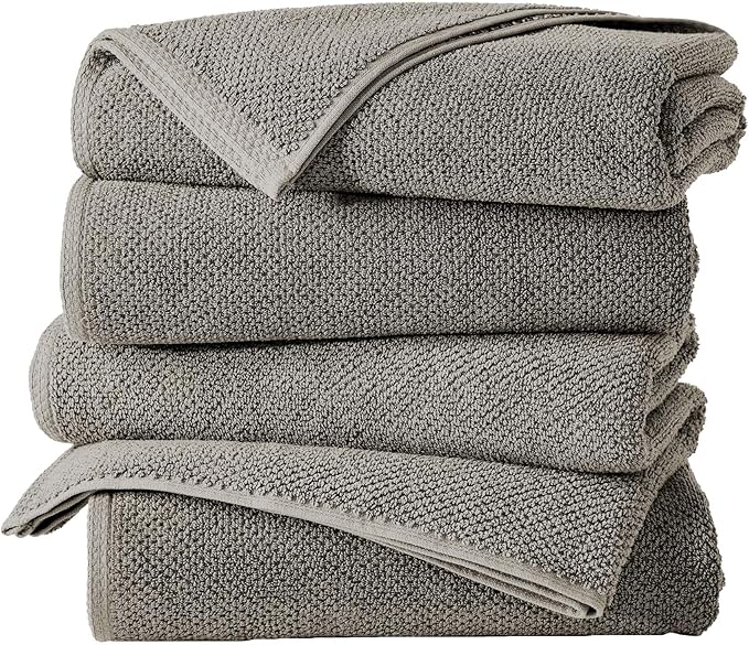 Great Bay Home 100% Cotton 4 Pack 54x27 Bath Towel Set by GreatBayHome