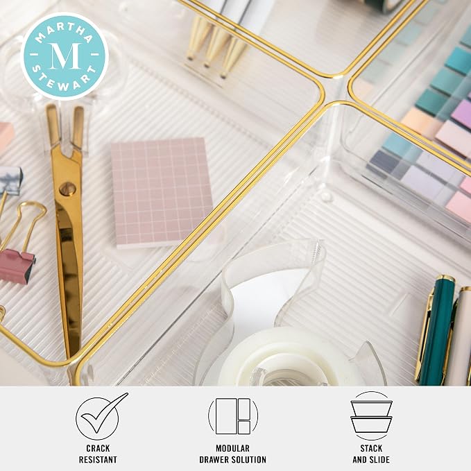Martha Stewart Kerry Stackable Desk Drawer Organizers - Image 3