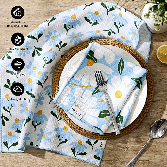 RECYCO Waffle Kitchen Towel Set of 2 - Image 3