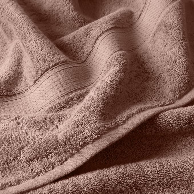 Superior Egyptian Cotton Plush Absorbent, Bath Towel Set of 4, Muted Mauve | - Image 6