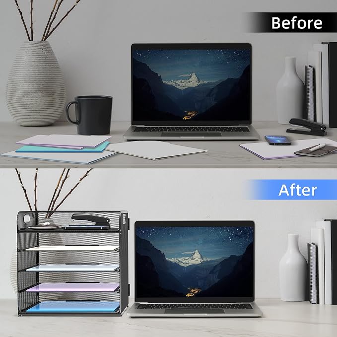 Supeasy 2 Pack 5-Tier Desk Organizer - Image 4