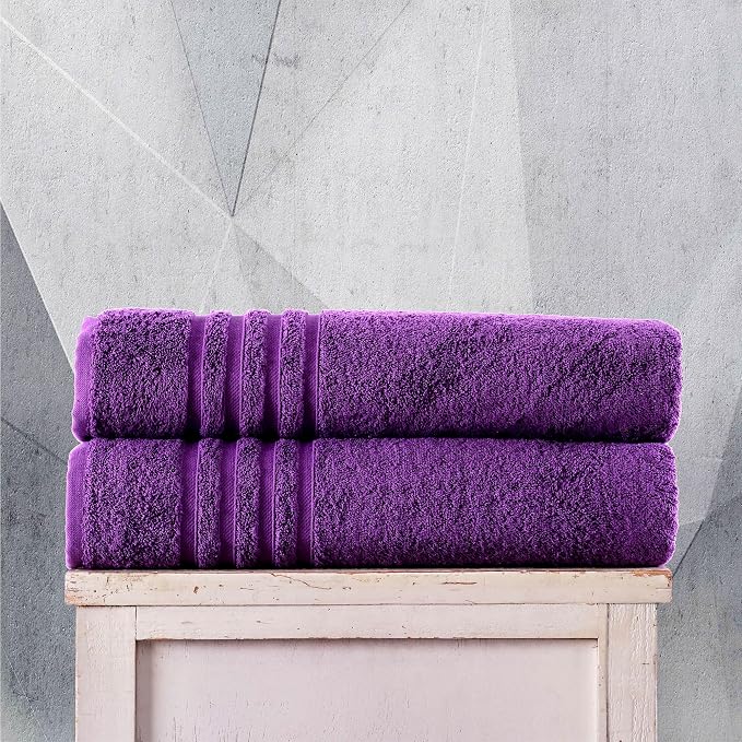 Hawmam Linen Jumbo Large Bath Sheets Towels 2 Pack Soft and Absorbent - Image 2