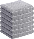 Homaxy 100% Cotton Terry Kitchen Towels, 6 Pack, Light Grey by Homaxy