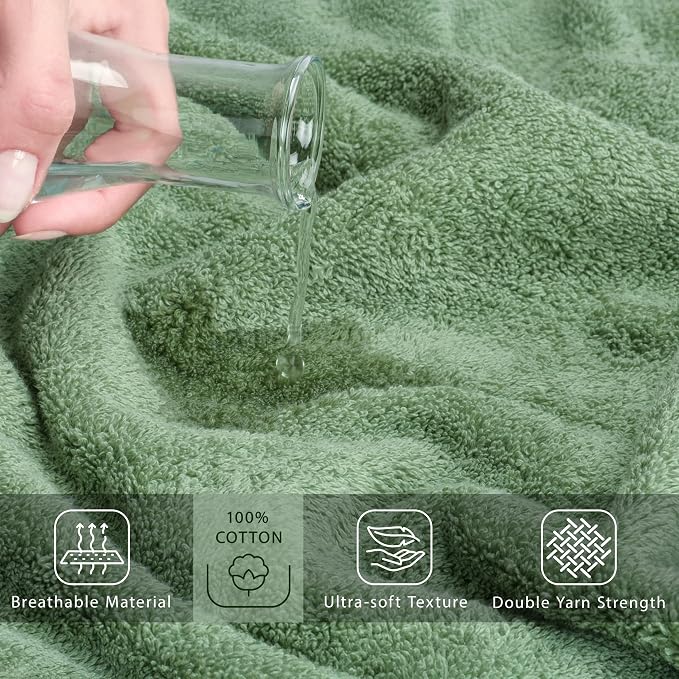 Cotton Paradise 100% Cotton Turkish Towel Set, Soft Absorbent Quick Dry - Image 4