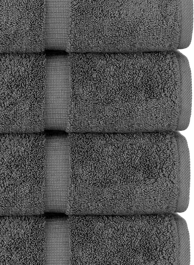 Chakir Turkish Linens 100% Cotton 4-Pack Bath Towels 27x54, Dark Gray | Premium - Image 4