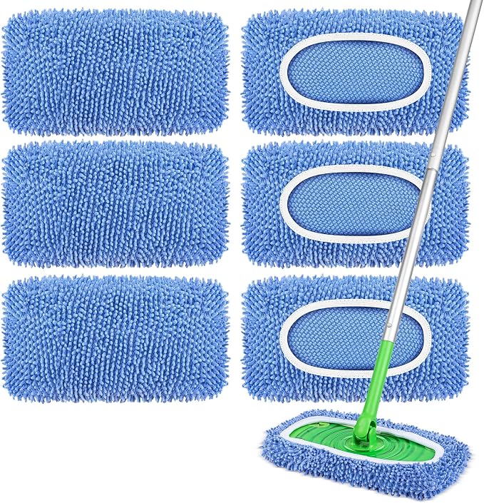 6 Pack Reusable Mop Pads Compatible by YHOVID