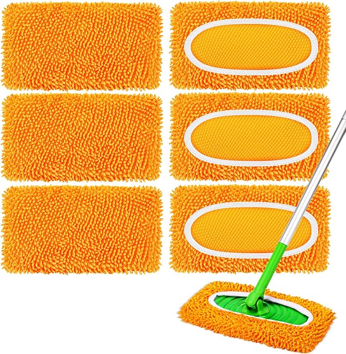 6Pcs Reusable Microfiber Mop Pads Compatible by ZMZPA