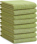 Homaxy 100% Cotton Terry Kitchen Towels, Large 8 Pack, Olive Green by Homaxy