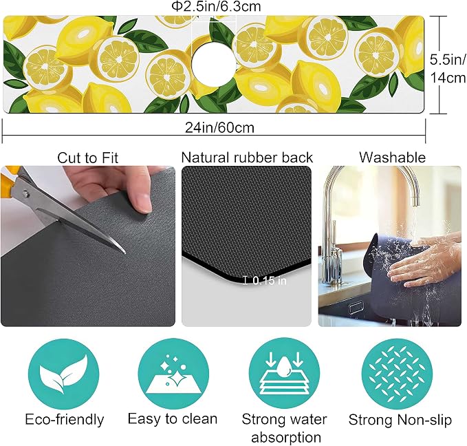 Kitchen Sink Splash Guard Faucet Mat Super Absorbent Fast Drying Mat Sink - Image 5
