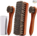 Unekez 4-Piece Horsehair Shoe Brush Shine Kit, Shoe Polish Kit, Leather Shoes by Unekez