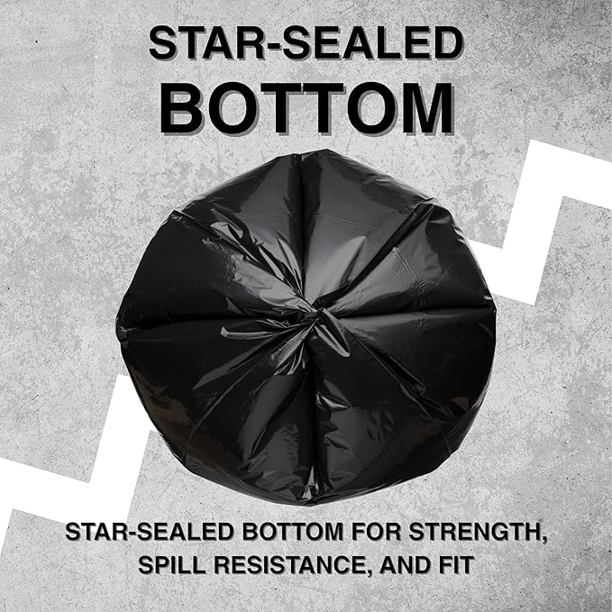 Top Knot Bags 45 Gallon Garbage Trash Bag 40X46" 1.5 Mil Black 100 Count Can - Image 4