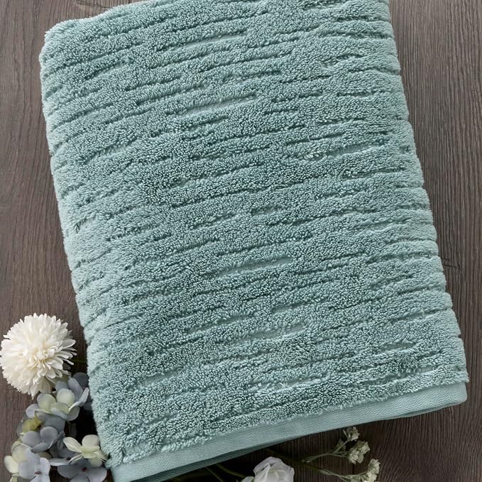 SKL Home CloudSoft 100% Cotton Luxury 4-Piece Bath Towel Set, Teal | Premium - Image 4