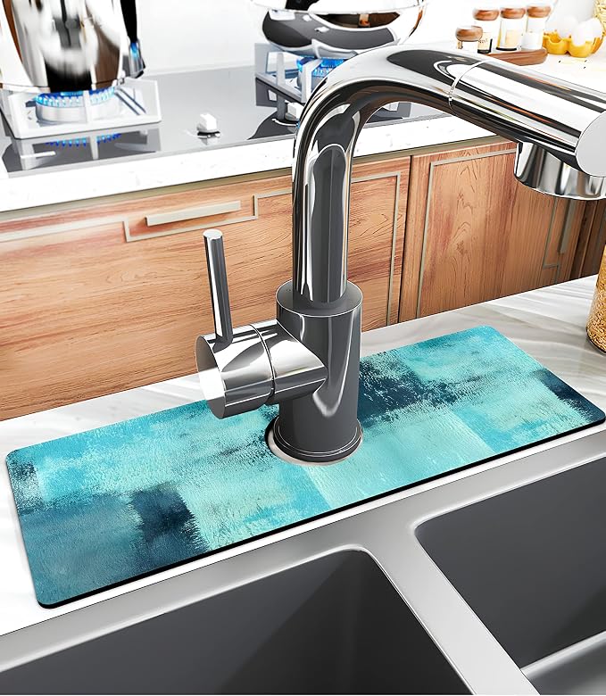 Kitchen Sink Splash Guard Faucet Mat Super Absorbent Fast Drying Mat Sink - Image 2