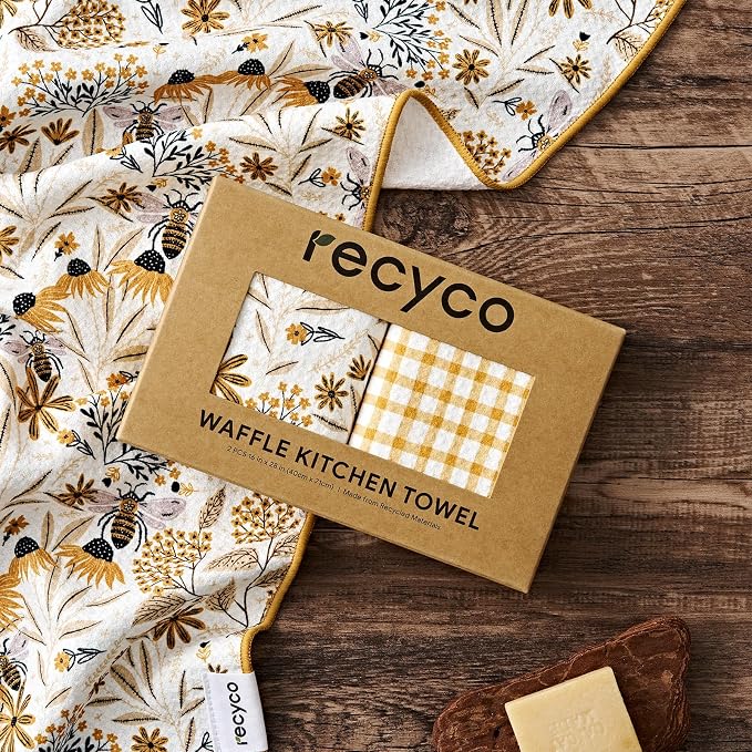 RECYCO Waffle Kitchen Towel Set of 2 - Image 7