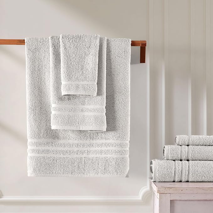 Hawmam Linen Ice Silver 6 Piece Bath Towels Set - Image 4