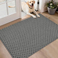 BEQHAUSE Dirt Trapper Door Mat Non-Slip Entryway Rugs Stain Resistant Absorbent Dog Doormats Woven-Look Washable Welcome Floor Doormat for Front Back Door, Muddy Wet Shoes & Paws, 32" x 48", Grey