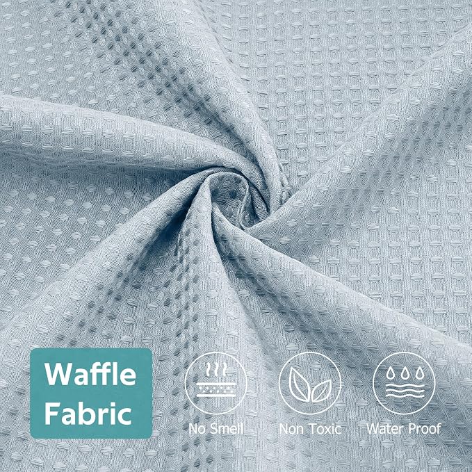 Vipfree 3 in 1 Shower Curtain Set, Waffle Shower Curtain and Liner Set - Image 7