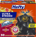 Hefty Ultra Strong 30 Gal Large Trash Bags, Fabuloso Citrus, 50ct | 30G Large by Hefty
