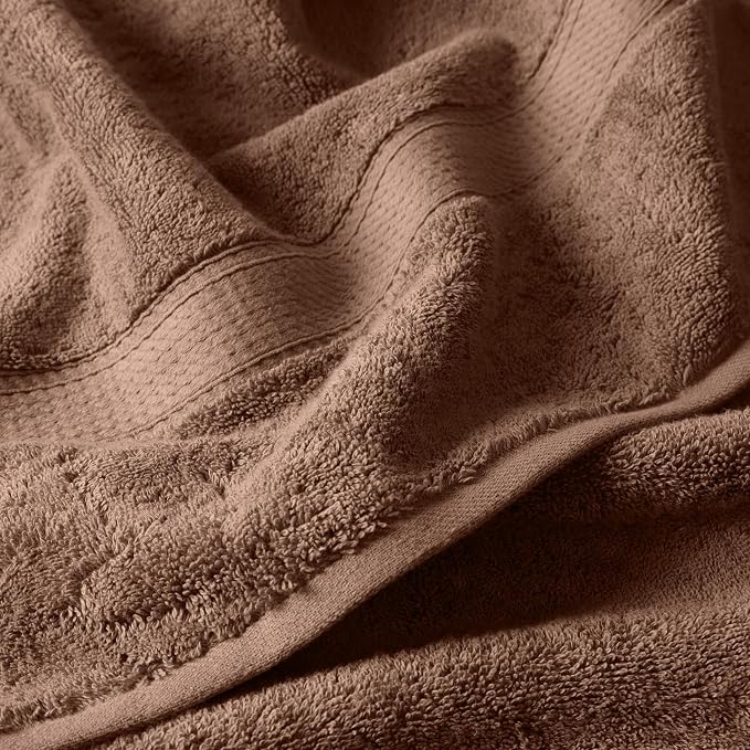 Superior Egyptian Cotton Plush & Absorbent, Bath Towel Set of 4, Chocolate | - Image 6