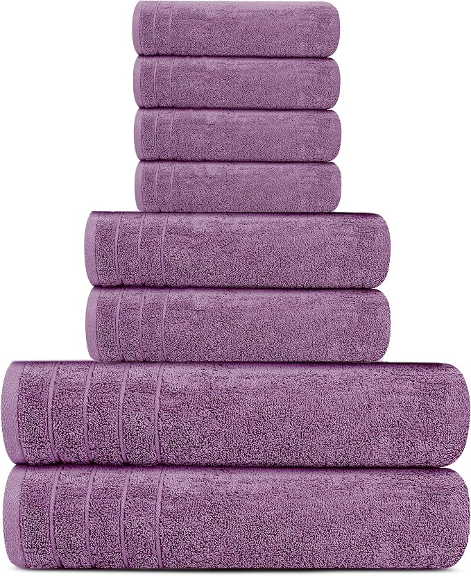 8 Piece Towel Set, 2 XL Bath, 2 Hand, 4 Washcloth, Lighter Weight, Quicker to - Image 4