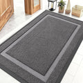OLANLY Front Door Mat Indoor Outdoor Entrance, Waterproof All-Season, All-Weather Doormat, Sturdy Natural Rubber, Fade Resistant, Low Profile, Easy Clean Patio Porch Entryway Mat, 47x30, Dark Grey