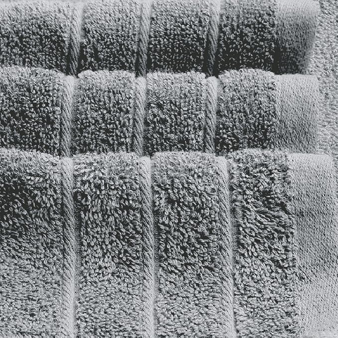 8 Piece Towel Set, 2 XL Bath, 2 Hand, 4 Washcloth, Cool Grey | 100% Cotton - Image 7