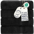 Chakir Turkish Linens 100% Cotton 4-Pack Bath Towels 27x54, Oeko-Tex Certified by ChakirTurkishLinens