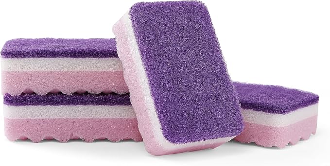 Fabuloso Scratch-Free Kitchen Dish Sponges Purple Cellulose Scrubber Sponge - Image 7