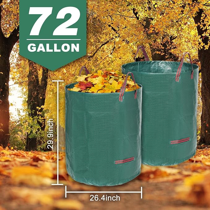 72 Gallon 3 Pack Reusable Yard Waste Bags - Image 6