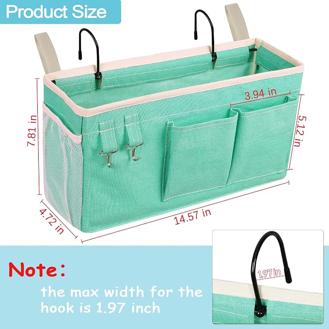 Bedside Caddy, Bedside Storage Bag Hanging Organizer - Image 3