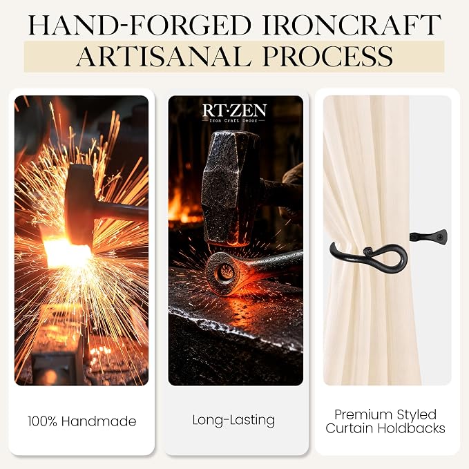 RTZEN Metal Curtain Tiebacks, Drapery Holders - Image 3