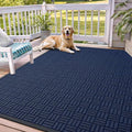 OLANLY Front Door Mat Outside Entrance 71x47, Absorbent, Heavy Duty Sturdy Natural Rubber Doormat Indoor Outdoor, Non-Slip, Stain and Fade Resistant, Low Profile Floor Mat for Entryway, Navy Blue