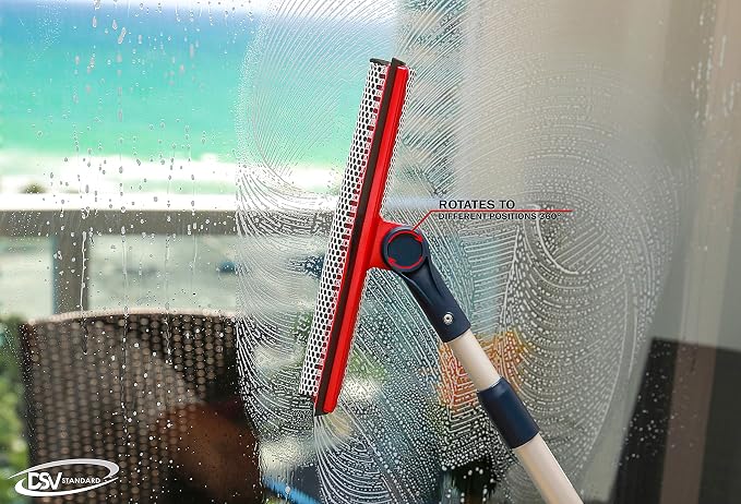 Professional Window Squeegee | 2-in-1 Window Cleaner Sponge and 10" Soft Rubber - Image 3