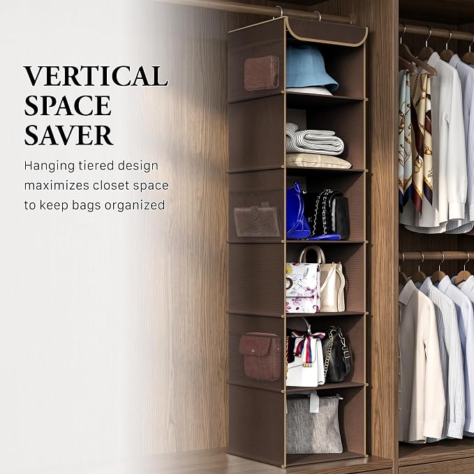 Simple Houseware 6 Shelf Hanging Closet Organizer, Top Support Metal Frame - Image 6